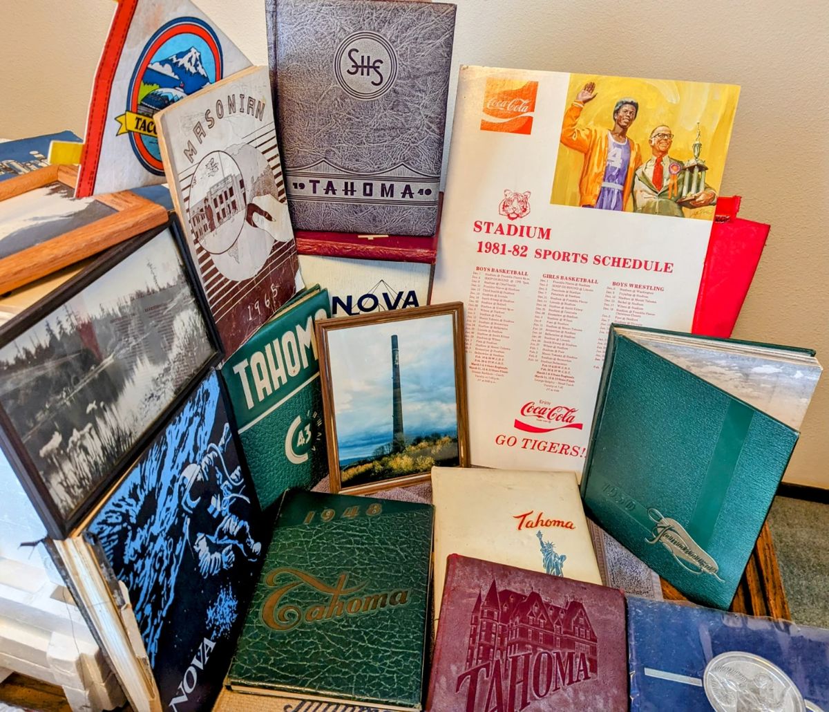 Tacoma memorabilia from the 1940s on from Mason, Stadium, Wilson, UPS etc...a photo of the Stack, Point Defiance in the 20s, etc