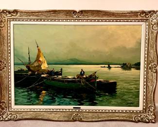 ALBERT GRIFON (French 20th century) Seascape Oil on Canvas