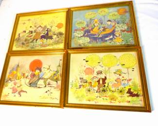 Bjorn Wiinblad four seasons framed prints