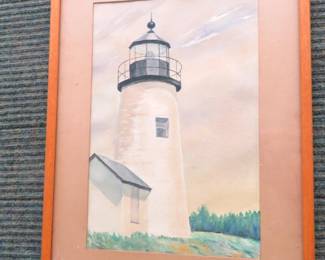 Original watercolor of a lighthouse