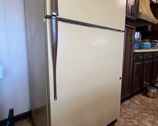 Almond vintage fridge