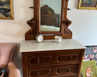Antique marble top dresser