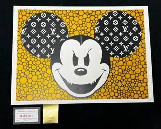 Death NYC Signed Numbered Print  Mickey, Louis Vuitton  Dated  Stamped