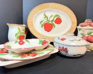 Country Apple Serving Platters, Cookie Jar, And More Dishes