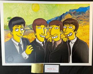 Death NYC Signed Numbered Print  Simpsons, Beatles, Van Gogh  Dated  Stamped