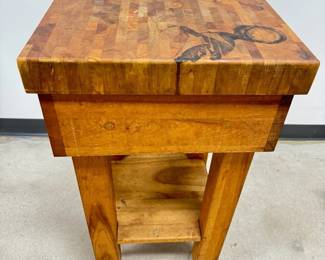 Wooden Butcher Block Table