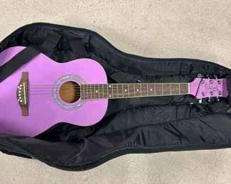 Daisy Rock Debutante Purple Acoustic Guitar With Case