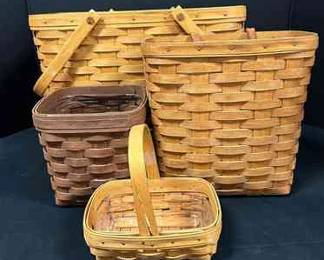 4 Longaberger Baskets Small  Large
