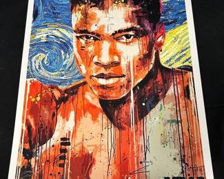 Death NYC Signed Numbered Print  Muhammad Ali, Vincent Van Gogh  Dated  Stamped