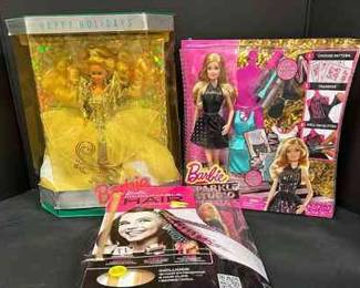 1992 Happy Holidays Barbie, Barbie Designable Hair, Barbie Sparkle Studio