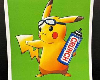 Death NYC Signed Numbered Print  Pokemon, Crunch Bar  Dated  Stamped 