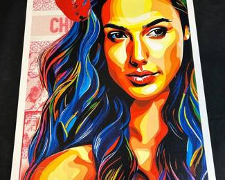 Death NYC Signed Numbered Print  Gal Gadot, Hello Kitty  Dated  Stamped