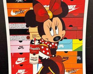 Death NYC Signed Numbered Print  Minnie Mouse, Nike, Campbells Soup  Dated  Stamped