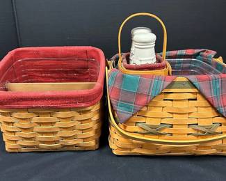 3 Christmas Longaberger Baskets 1 Pair Of Salt and Pepper Shakers 