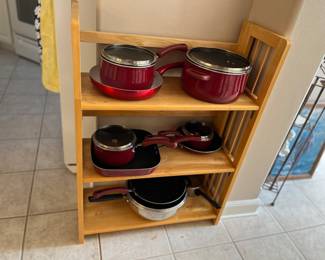Bookshelf and cookware