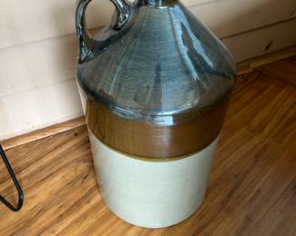 Antique 3 tone Stoneware Jug/Crock 5 Gallon - as is hairline crack