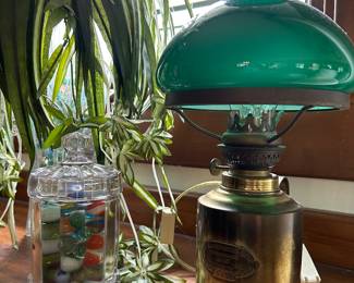 G V Harnisch Designs Brass Electrified Oil Lamp