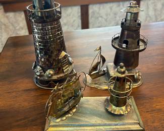 Berkley Designs Beyond the Sea Metal Tin Music Box Ship Lighthouse