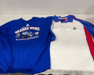 KU Jayhawks long sleeve football t-shirt size XL with polo shirt size XL