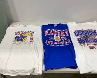 KU Jayhawks football t-shirts sizs LG