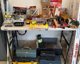 Abundance of Garage Items Including Hand Tools, Tool Boxes, Shop Lights, Gardening Supplies & More!