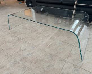 Glass Waterfall Rectangular Coffee Table (55"W x 29"D x 13"H)