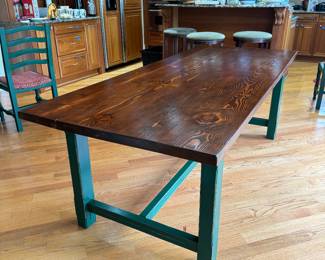 Custom Pine Top Kitchen Table (35-1/2"W x 84"L x 29-1/2"H)