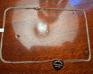 Sterling Silver Tiffany & Co. Heart Pendant Necklace