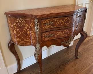 Antique Louis XV Style 2 Drawer Console Table (47"W x 19"D x 36"H)