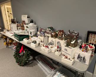Huge Collection of Department 56 Christmas Village Decorations