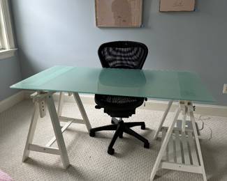 IKEA Frosted Glass Top Desk