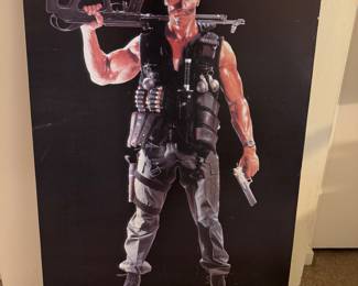 Commando Movie Poster on Wood