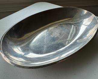 Sterling Silver Bread Dish Engraved A.C.B.L X-57 I (276 gms)