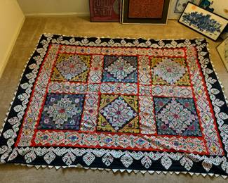 Fully Embroidered Blanket from Central America