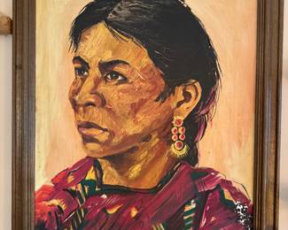 Framed Original Oil on Canvas Portrait Signed