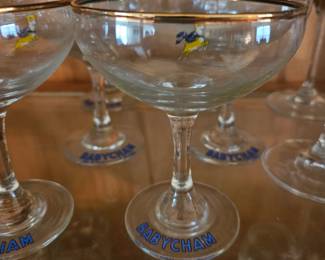 Vintage Babycham  glasses $50 for all. These retail for $16.00 each on etsy
