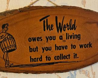 Vintage trunk slice artwork plaques $10 each