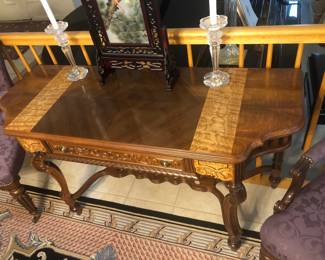 Side Table, Dark & Blonde Wood