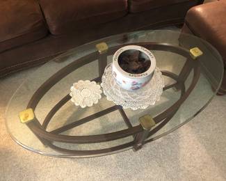 Oval Coffee Table Glass Top