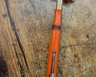 Vtg. Waterman’s Ideal Ladies Pen 52½v Red Hard Rubber Gold Filled Trim Lever Filler Fountain Pen!