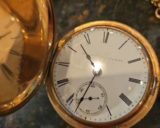 Elgin National Watch Co. #258446 M.D. Ogden 11 Jewel 1873 Pocket Watch w/#861208 Fahy’s 14Kt G.F. Monarch Case  & All Seeing Eye Fob!
