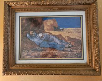 Van Gogh Reproduction “Noon Rest” In Vtg Gold Frame!
