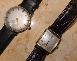Omega 14 Kt Gold S&W #488217 Men’s Watch 1946, 
Gruen Precision 14K Waterproof Pen’s Watch 1965!

