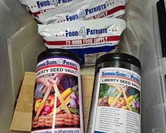Food 4 Patriots 72 Hr Food Supply 16 Servings & 
Liberty Survival Kits Seeds Tin Canisters!
