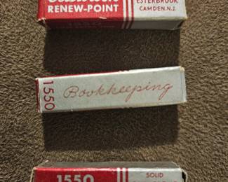 Vtg. Esterbrook USA Renew-Point 1550 “Bookkeeping”Firm Extra Fine - 3 Nibs w/box