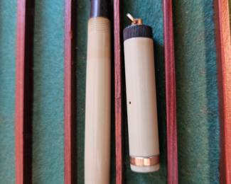 Vtg. Parker Duofold Lucky Curve Ladies Pen Pastel Beige Gray Gold Filled Trim Button Filler Fountain Pen!