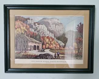 Currier & Ives “The Notch House, White Mountain” Framed Print!
