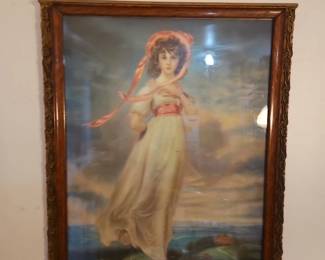 Vtg Pinkie Lithograph By Thomas Lawerence in Vtg Frame!
