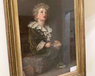 VERY OLD LITHOGRAPH ADVERTISING FOR PEARS SOAP, "BUBBLES"