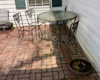 ONE OF TWO PATIO SETS 